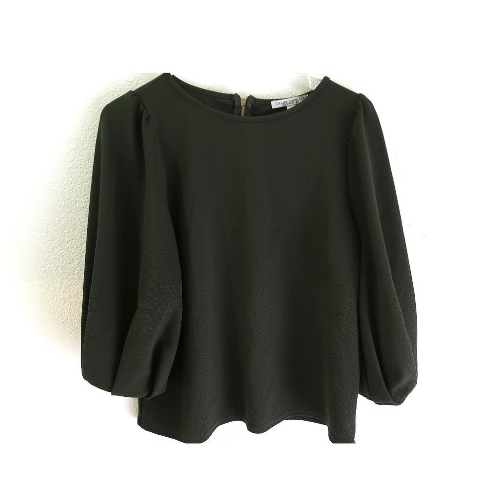 Olive Green Balloon Sleeve Top